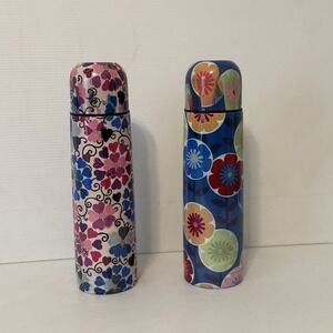 Set Of 2 Brighton Bev To Go Flask Tumbler Stainless Steel 17 fl oz Bright Floral